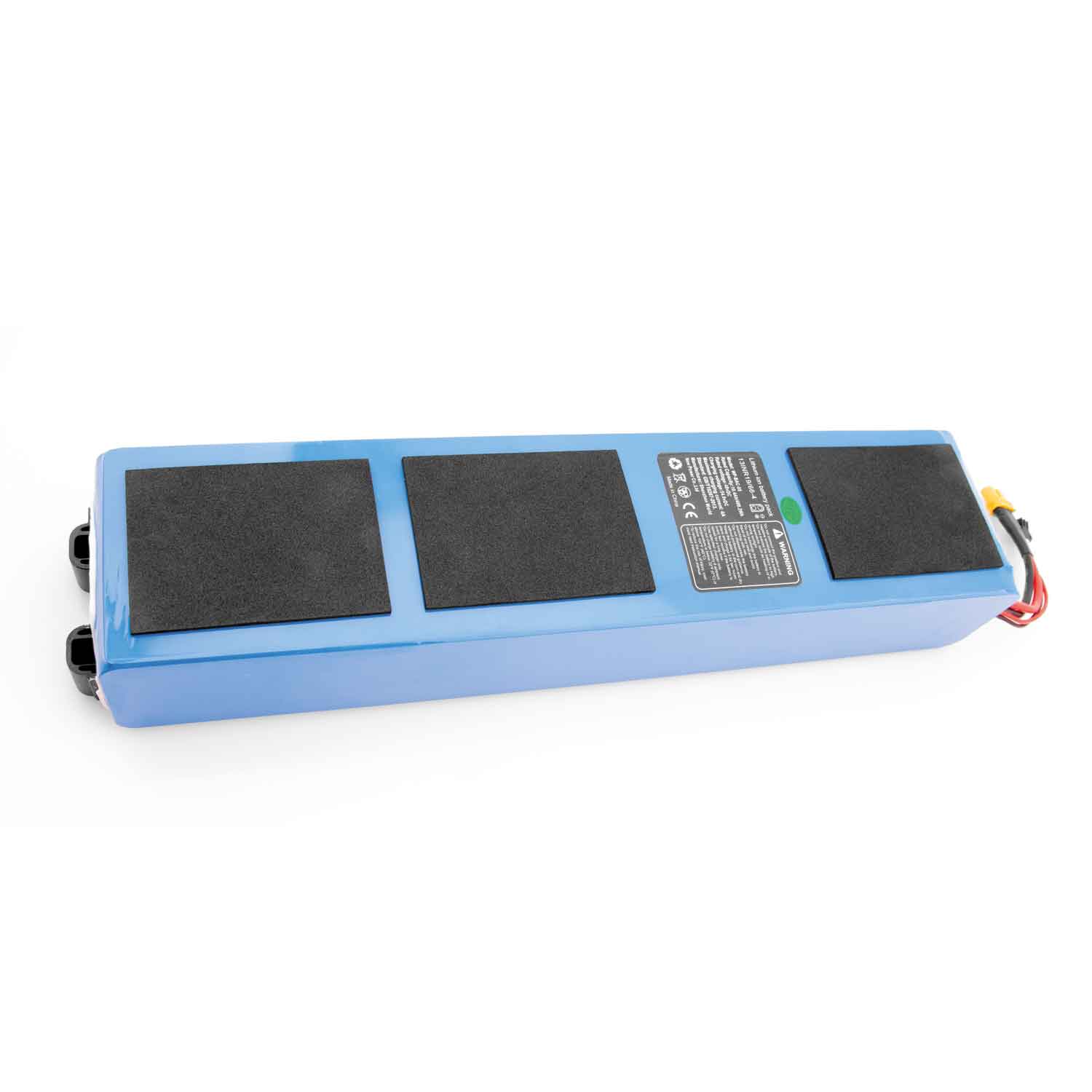 Lithium Akku 48V / 10,4Ah - Passender Lithium Akku für das Modell Scotex H20 Betriebsspannung: 48V DC Kapazität: 10,4Ah (499,2Wh) 2x 2-polige Steckverbindung CE-Zertifizierung Maße: 380 x 80 x 57 mm (Länge x Breite x Höhe) - von SXT-Scooters