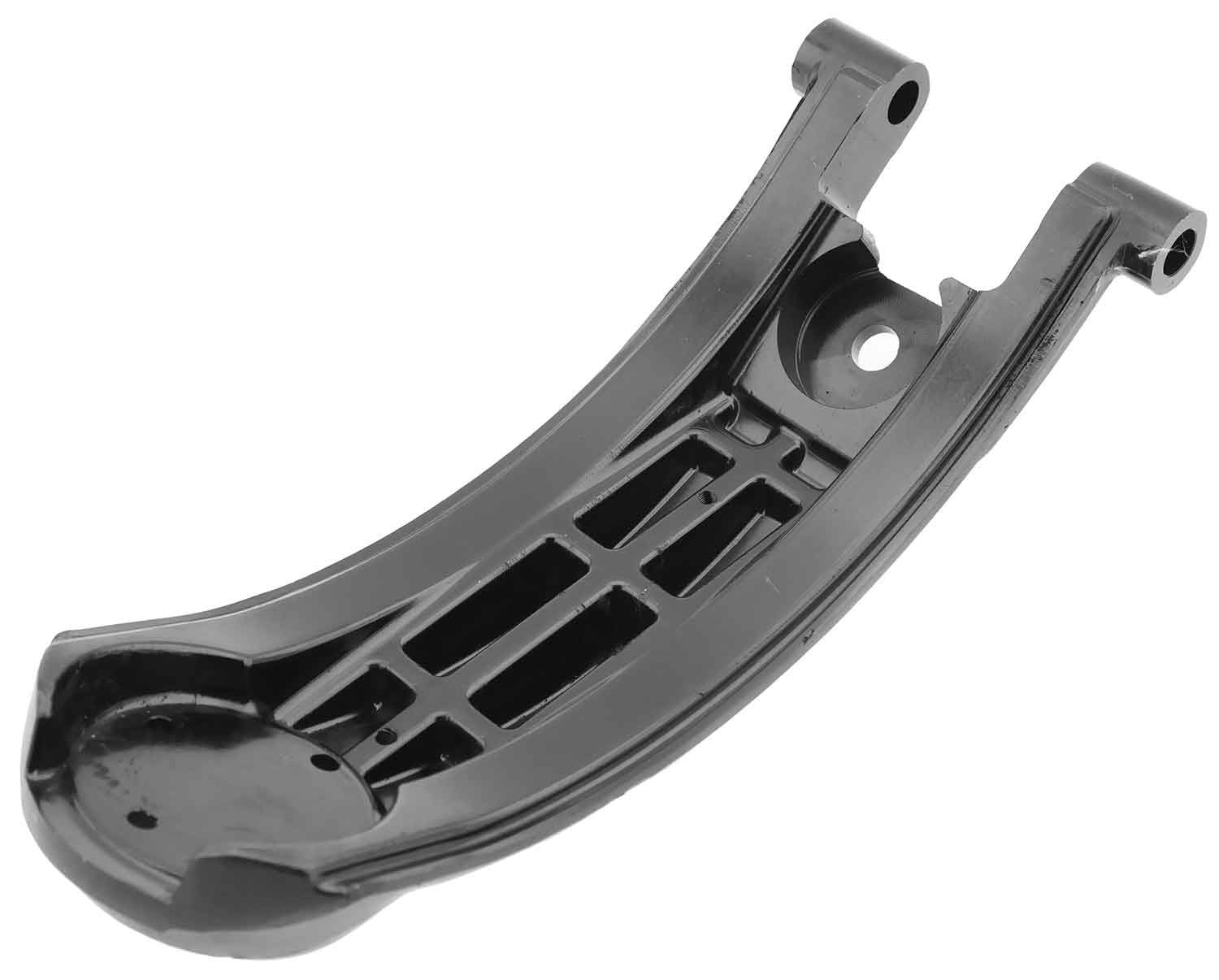 Vordere Stoßdämpfer-Schwinge - Passende vordere Stoßdämpfer-Schwinge für das Modell SXT Buddy Pro eKFV Material: Aluminium Farbton: Schwarz Maße: 24.5 x 9.5 x 7 cm (Länge x Breite x Höhe) - von SXT-Scooters
