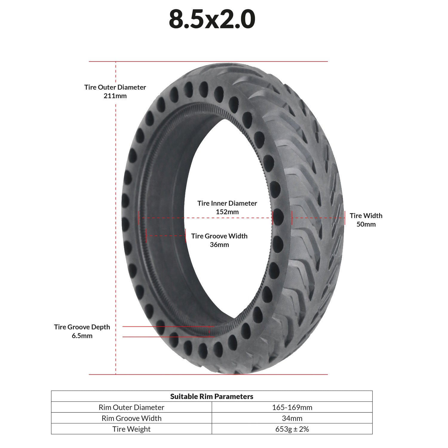 Honeycomb Reifen 8.5 x 2.0 - SXT-Scooters