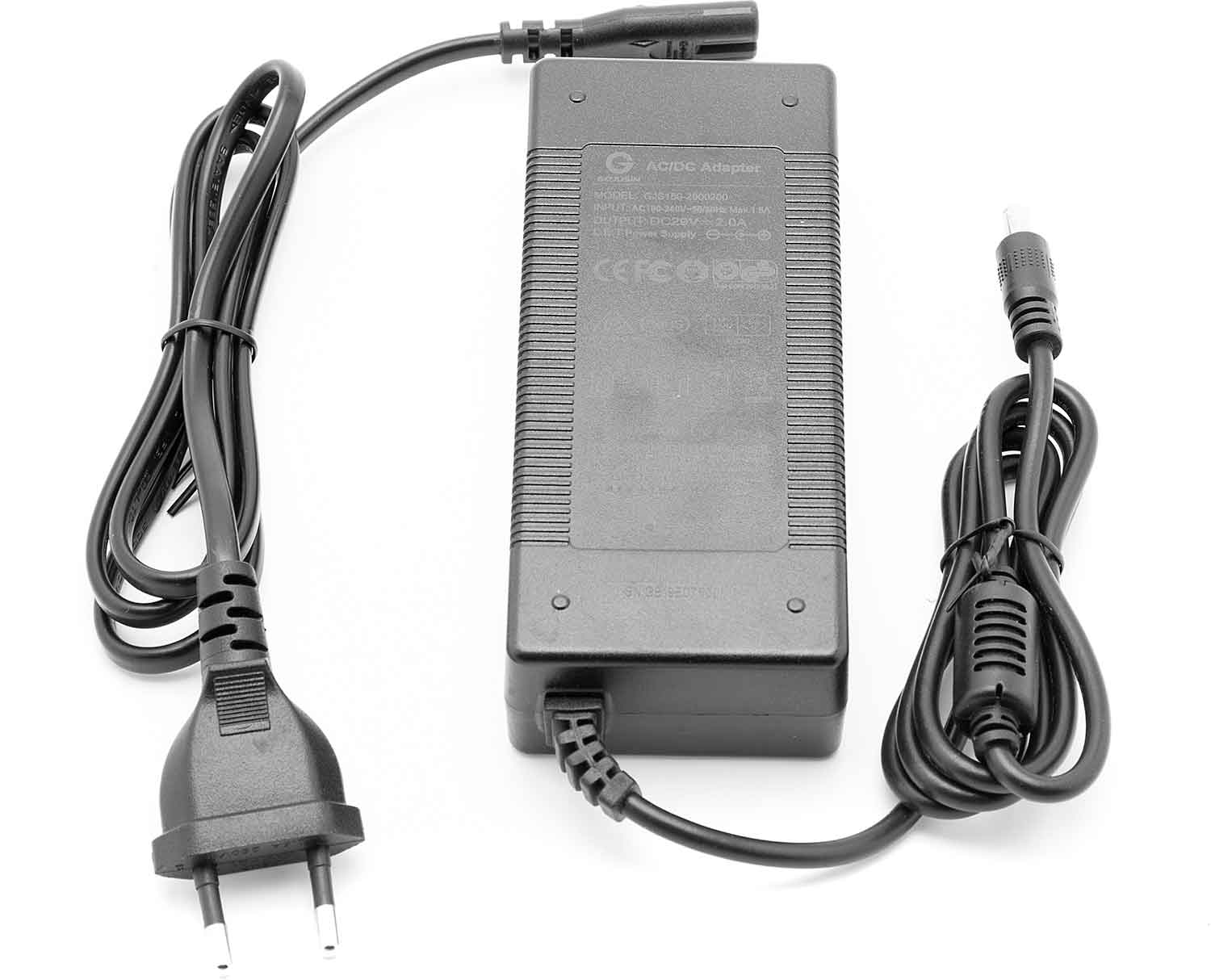 Lithium Ionen Ladegerät 24V / 2,0A - Ladegerät für Lithium Ionen Akkus 24 Volt Betriebsspannung Eingang/Input: 100V - 240 VAC 50/60 Hz Ausgang/Output: DC 29V - 2A DCJ 5.5 mit integrierter LED-Anzeige und Auto-Abschaltfunktion (rot=ladend; grün=fertig gela