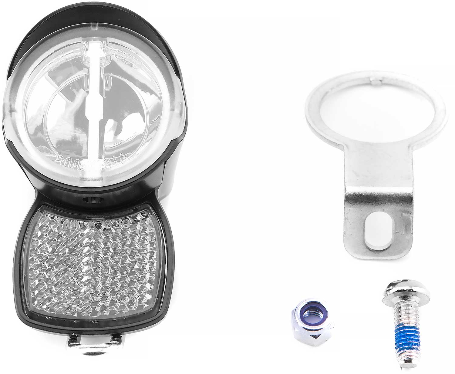 Vorderlicht 12V (Set) - Passendes Vorderlicht für das eKFV-Modell der Light-Serie Set bestehend aus 12V-Vorderlicht, Halterung, Schraube und Mutter Maße: 8,0 x 4,3 x 5,5 cm (Höhe x Breite x Tiefe) - von SXT-Scooters