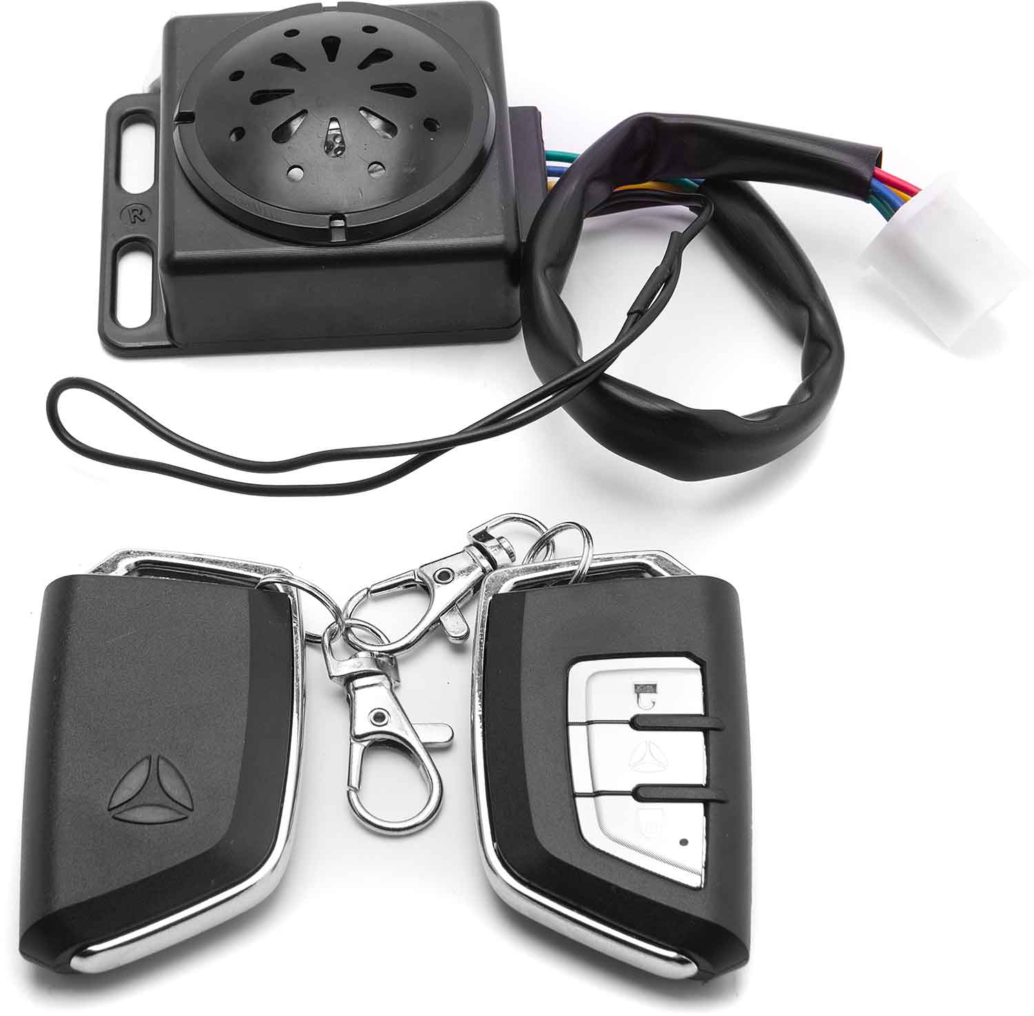 Alarmanlage mit Fernbedienung - Passendes Alarmsystem mit dazugehöriger Fernbedienung für das Modell SXT Raptor V3 Inkl. Ersatzfernbedienung 5-polige Steckverbindung Maße: 7,0 x 5,6 x 2,8 cm (Länge x Breite x Tiefe) Betriebsspannung: 72V - von SXT-Scooter