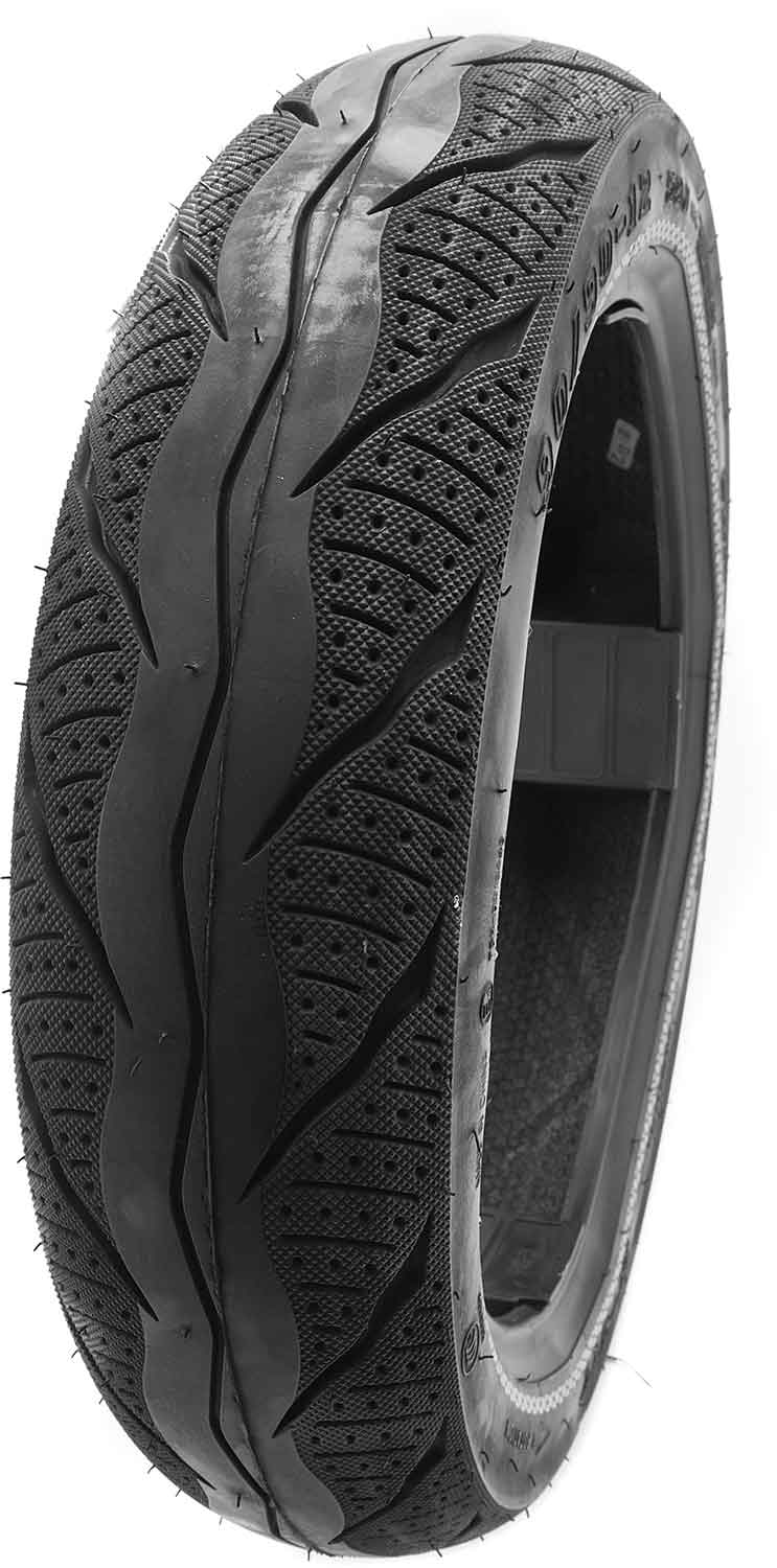 Reifen vorne mit Strassenprofil 90 / 90 - 12 ( H - 971 ) - passender Vorderreifen für die Modelle SXT Z3 und SXT Raptor V3 schlauchlos Größe: 90 / 90 - 12 ( H - 971 ) - von SXT-Scooters