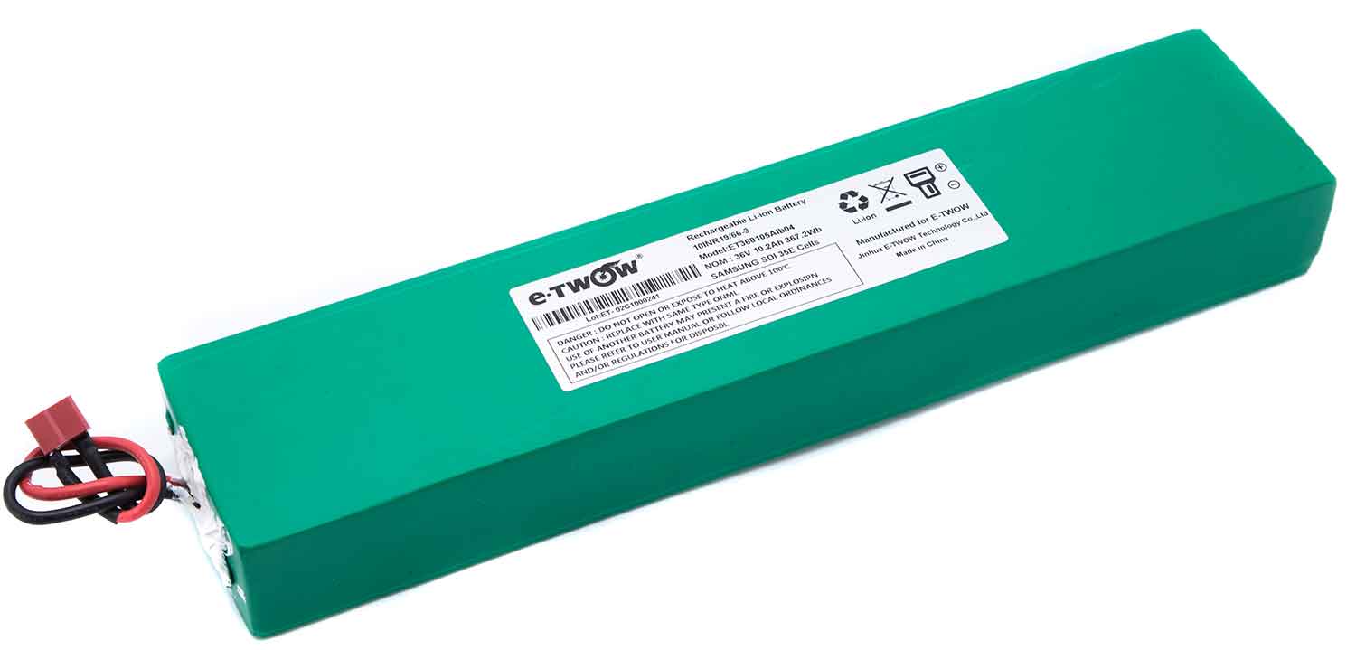 Lithium-Ionen-Akku 36V / 10,2Ah - Passender Lithium-Ionen-Akku für das SXT Light Plus V - eKFV Modell Spannung: 36V Kapazität: 10,2Ah (367,2Wh) Mit Samsung Li-Zellen Maße: 34,0 x 7,0 x 3,7 cm (L x B x H) ACHTUNG! Abbildung kann abweichen! - von SXT-Scoote