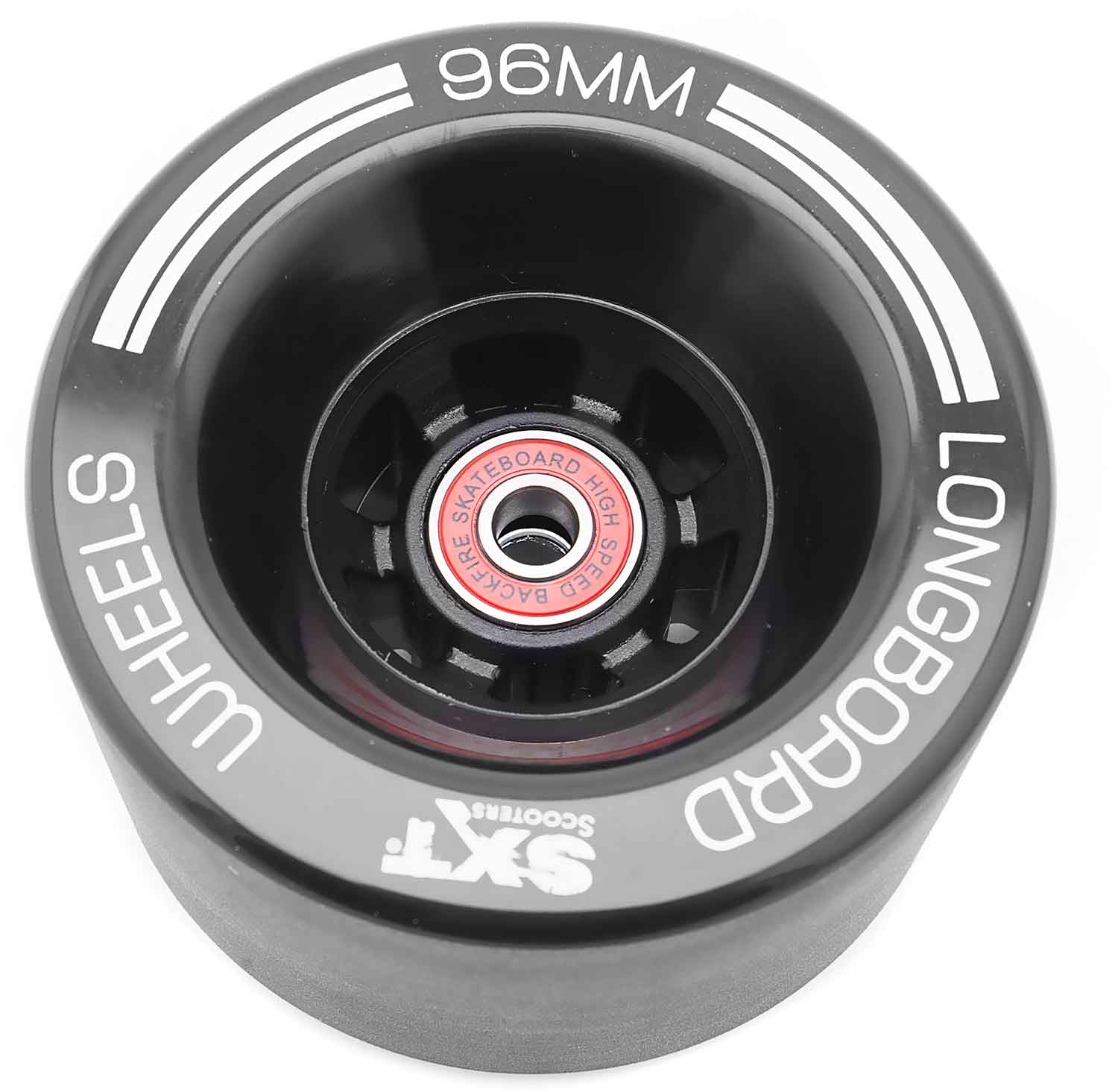 Reifen mit Felge - passender Reifen mit Felge für das Modell SXT Board GT Durchmesser: 9,6 cm Rollenhärte: 80A SHRAA - von SXT-Scooters