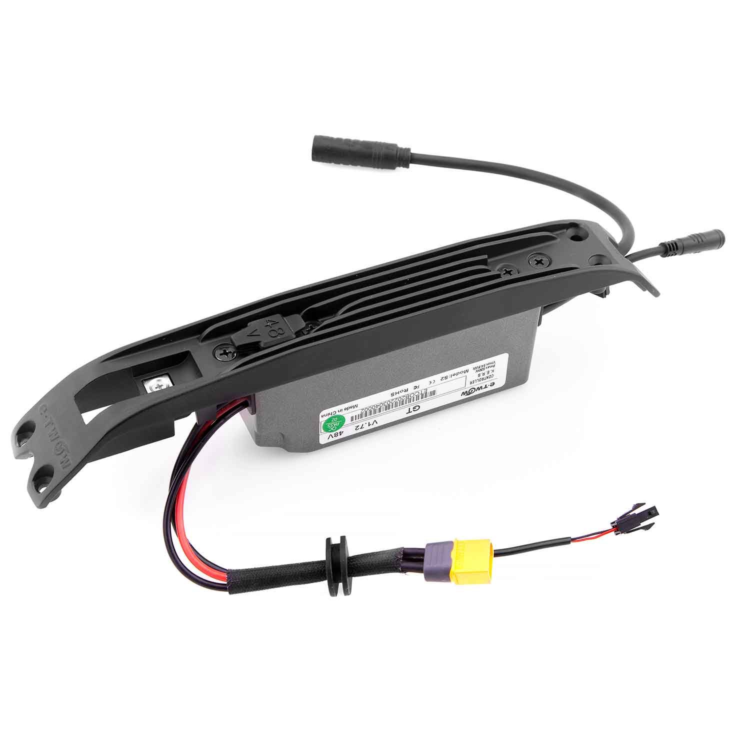 Steuergerät 48V / 700W - Passende Steuereinheit für das Modell SXT Light GT Steuergerät mit Kühlrippen ist in zwei verschiedenen Farbtönen bestellbar 5-poliger Außenstecker Betriebsspannung: 48V Leistung: 700W Maße: 26,3 x 3,8 x 5,5 cm (Länge x Breite x T