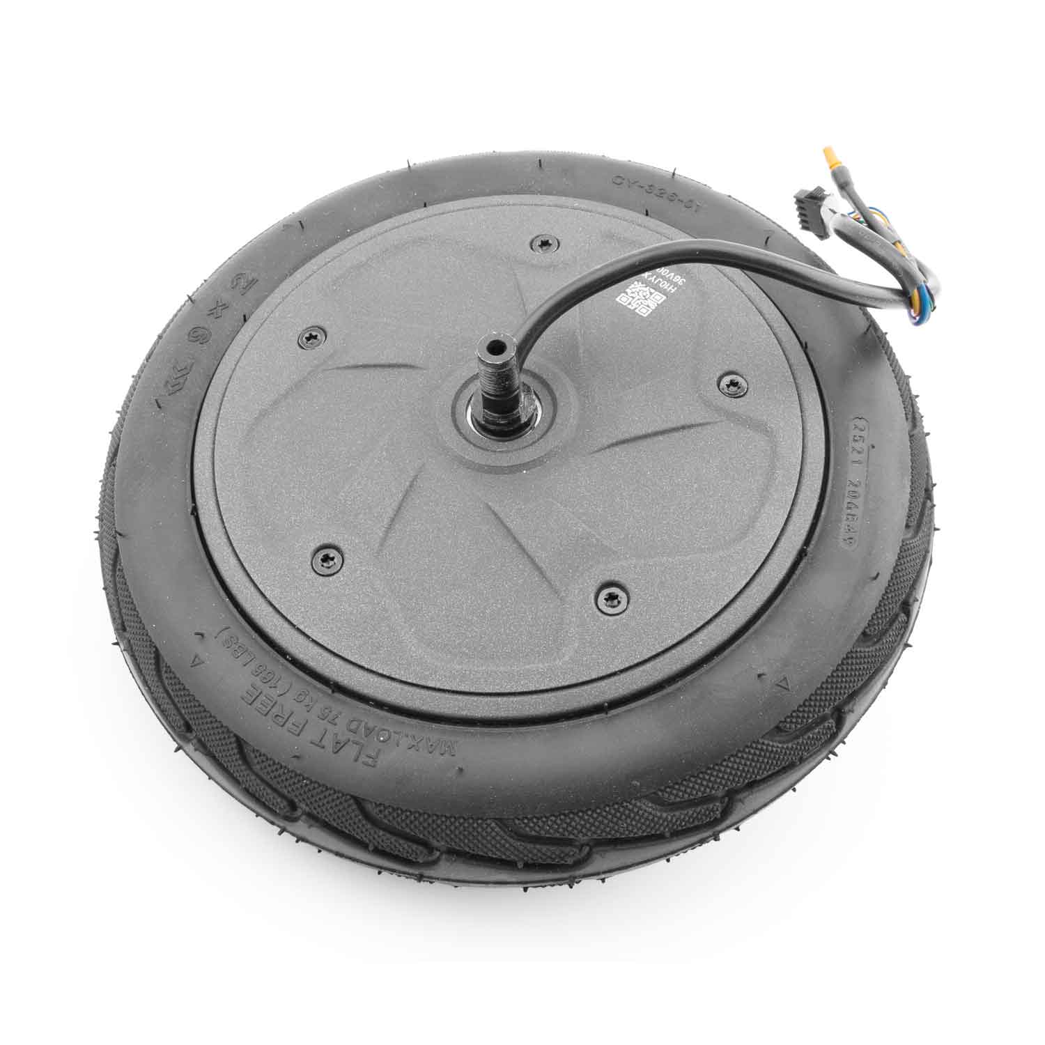 Nabenmotor 36V mit Reifen - passender Nabenmotor für das Modell Scotex H10 Betriebsspannung: 36V Nennleistung: 350W Inklusive Reifen mit Schlauch Durchmesser: 17 cm - von SXT-Scooters