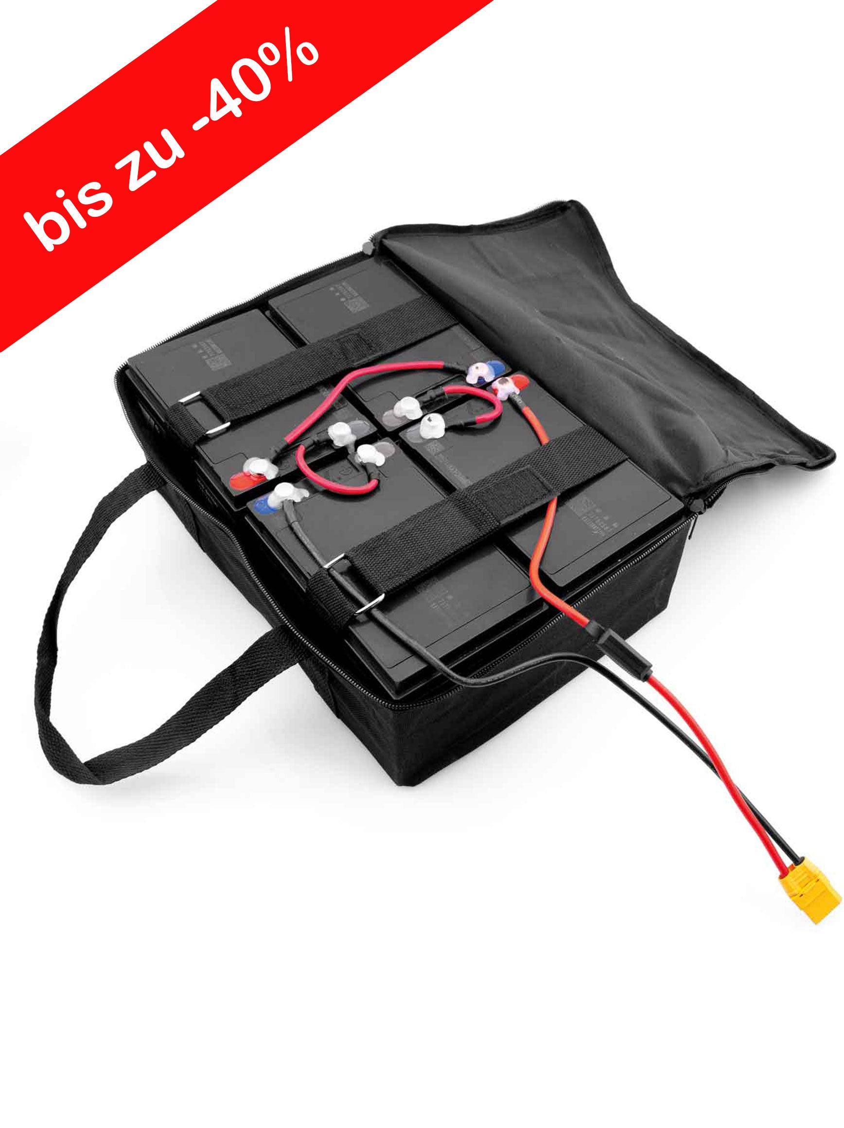 GEBRAUCHT - Bleiakku 48V Monster EEC - Der Bleiakku stammt aus einer Kundenrücksendung und weist leichte Gebrauchsspuren auf. Insgesamt befindet sich der Akku in einem guten technischen und optischen Zustand. ACHTUNG! Dieser Akku ist auf Grund der Steckve