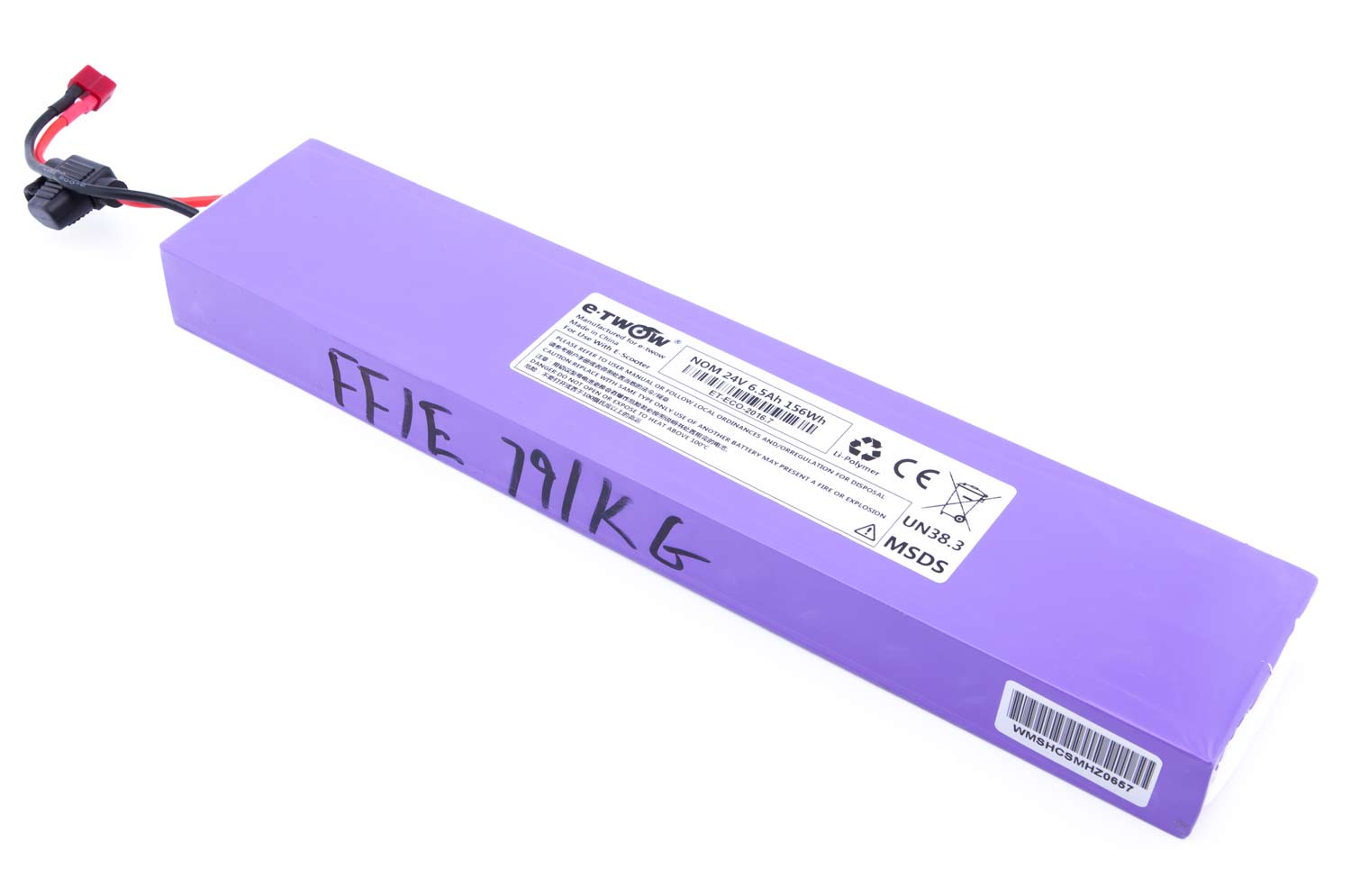Lithium Akkupack 24V 6.5Ah Li-Po - Li-Po (Lithiumpolymer) Akkupack Betriebsspannung 24 Volt Akkukapazität 6.5Ah 24V x 6,5Ah = 156 Wh Akkukapazität Abmessungen: 33 x 7 x 3 cm (LxBxH) Gewicht: 1,3 kg inkl. 30A Sicherung mit dem Lithium Akku ist eine Reichwe